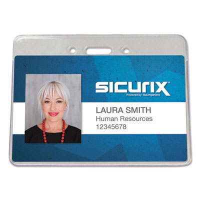 SICURIX® Sicurix Proximity Badge Holder, Horizontal, 4w x 3h, Clear, 50/Pack Flipcost Flipcost