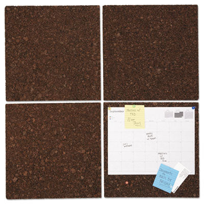 Universal® Cork Tile Panels, 12 x 12, Dark Brown Surface, 4/Pack Flipcost Flipcost