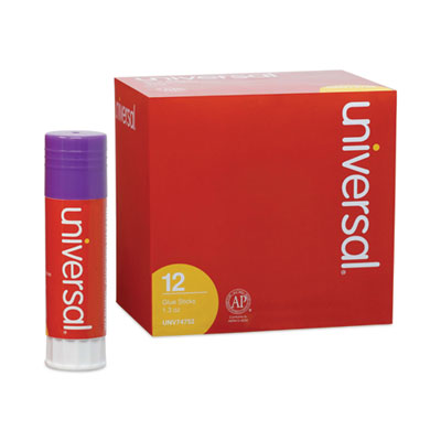 Universal® Glue Stick, 1.3 oz, Applies Purple, Dries Clear, 12/Pack Flipcost Flipcost