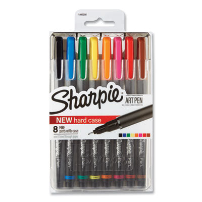 Sharpie Art Pen Hard Case, Stick, Fine 0.4 mm, Assorted Ink and Barrel Colors, 8/Pack Flipcost Flipcost