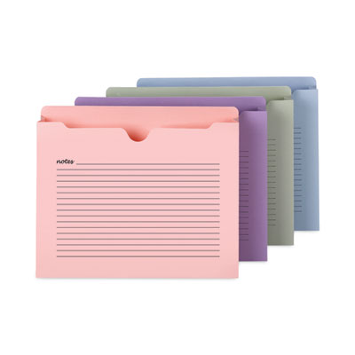 Smead™ Notes File Jackets Straight Tab, 2" Expansion, Letter Size, Assorted Colors, 12/Pack Flipcost Flipcost