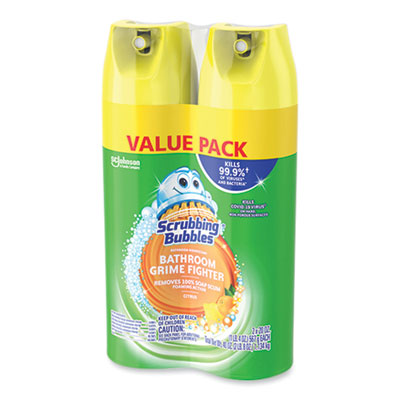 Scrubbing Bubbles® Bathroom Disinfectant Grime Fighter Aerosol, Citrus Scent, 20 oz Aerosol Can, 2/Pack Flipcost Flipcost