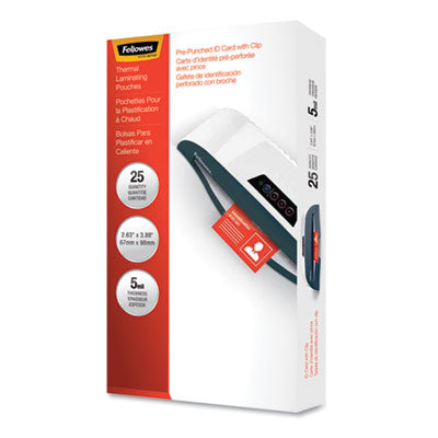 Fellowes® Laminating Pouches, 5 mil, 3.88" x 2.63", Gloss Clear, 25/Pack Flipcost Flipcost