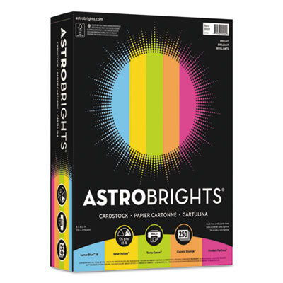 Astrobrights® Color Cardstock -"Bright" Assortment, 65 lb Cover Weight, 8.5 x 11, Assorted, 250/Pack Flipcost Flipcost