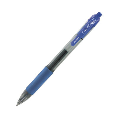 Zebra® Sarasa Dry Gel X20 Gel Pen, Retractable, Medium 0.7 mm, Blue Ink, Clear/Blue Barrel, 12/Pack Flipcost Flipcost