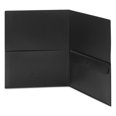 Smead™ Poly Two-Pocket Folder with Snap Closure Security Pocket, 100-Sheet Capacity, 11 x 8.5, Black, 5/Pack Flipcost Flipcost