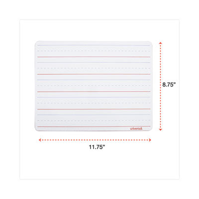 Universal® Lap/Learning Dry-Erase Board, Penmanship Ruled, 11.75 x 8.75, White Surface, 6/Pack Flipcost Flipcost