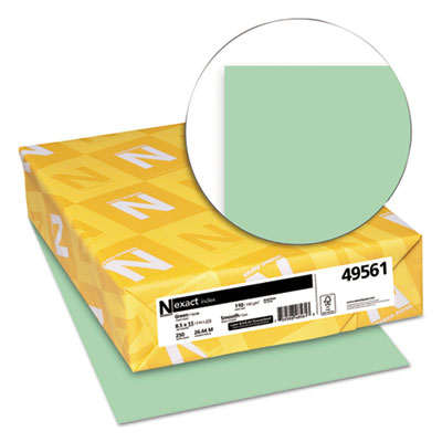 Neenah Paper Exact Index Green card stock paper, 110 lb Index Weight, 8.5 x 11, Green, 250/Pack Flipcost Flipcost