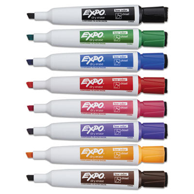 EXPO® Magnetic Dry Erase Marker, Broad Chisel Tip, Assorted Colors, 8/Pack Flipcost Flipcost