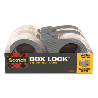 Scotch® Box Lock Shipping Packaging Tape with Dispenser, 3" Core, 1.88" x 54.6 yds, Clear, 4/Pack Flipcost Flipcost