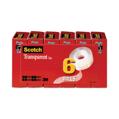 Scotch® Transparent Tape, 1" Core, 0.75" x 36 yds, Transparent, 6/Pack Flipcost Flipcost