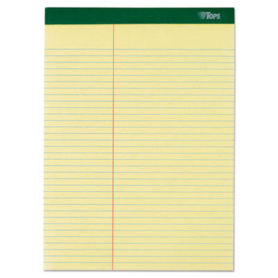 TOPS™ Double Docket Ruled Pads, Pitman Rule Variation (Offset Dividing Line - 3" Left), 100 Canary 8.5 x 11.75 Sheets, 6/Pack Flipcost Flipcost