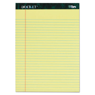 TOPS™ Docket Perforated legal pads, Wide/Legal Rule, 50 Canary-Yellow 8.5 x 11.75 Sheets, 6/Pack Flipcost Flipcost