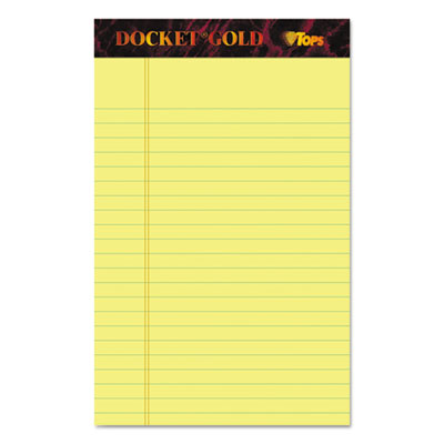 TOPS™ Docket Gold Ruled Perforated Pads, Narrow Rule, 50 Canary-Yellow 5 x 8 Sheets, 12/Pack Flipcost Flipcost