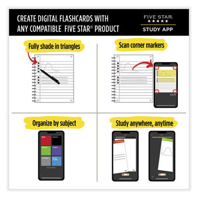 Reinforced Filler Paper Plus Study App, 3-Hole, 8.5 x 11, College Rule, 80/Pack Flipcost Flipcost