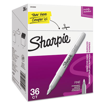 Sharpie® Metallic Silver Permanent Marker Value Pack, Fine Bullet Tip, Metallic Silver, 36/Pack Flipcost Flipcost