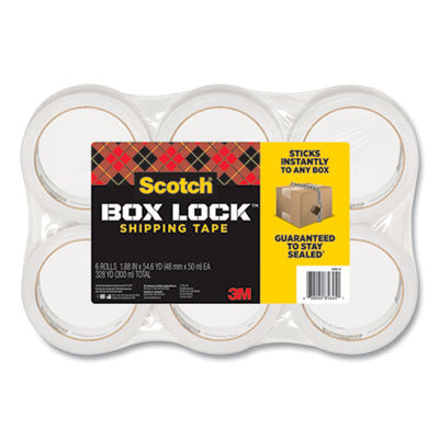 Scotch® Box Lock Shipping Packaging Tape, 3" Core, 1.88" x 54.6 yds, Clear, 6/Pack Flipcost Flipcost