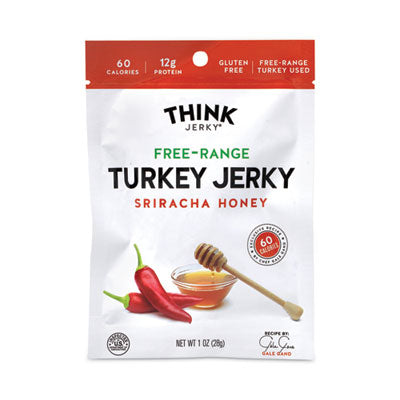 Think Jerky® Sriracha Honey Turkey Jerky, 1 oz Pouch, 12/Pack Flipcost Flipcost