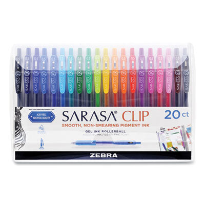 Sarasa Clip Gel Pen, Retractable, Fine 0.5 mm, Assorted Ink and Barrel Colors, 20/Pack Flipcost Flipcost