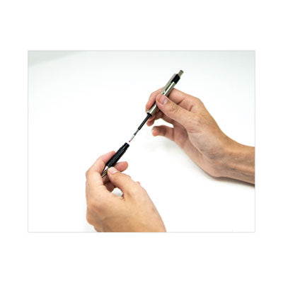 F-301 Ballpoint Pen, Retractable, Bold 1.6 mm, Black Ink, Stainless Steel/Black Barrel, 2/Pack Flipcost Flipcost