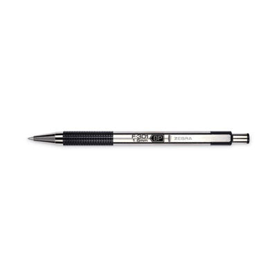 F-301 Ballpoint Pen, Retractable, Bold 1.6 mm, Black Ink, Stainless Steel/Black Barrel, 2/Pack Flipcost Flipcost