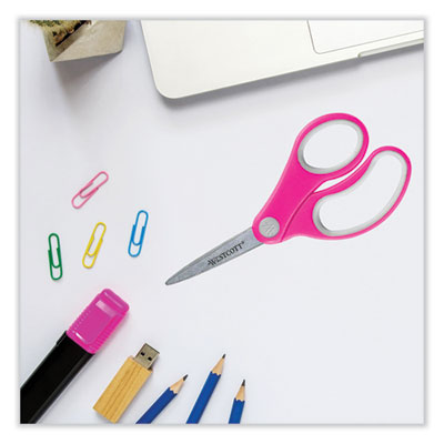 Soft handle kids scissors 5" Long, 1.75" Cut Length, Assorted Straight Handles, 12/Pack Flipcost Flipcost