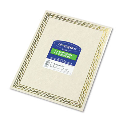 Foil Stamped Award Certificates Gold Serpentine, 8.5 x 11, White Border, 12/Pack Flipcost Flipcost