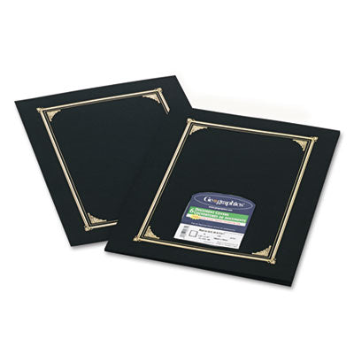 Certificate/Document Black Cover, 12.5 x 9.75, Black, 6/Pack Flipcost Flipcost