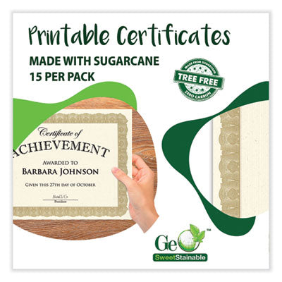 Tree Free Recognition Achievement Certificates, 8.5 x 11, Natural with Gold Braided Border, 15/Pack Flipcost Flipcost