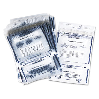 Clear Dual Deposit Plastic Bags, Tamper Evident, , 11 x 15, Clear, 100/Pack Flipcost Flipcost