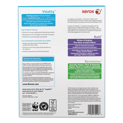 Vitality Multipurpose Print Paper, 92 Bright, 20 lb Bond Weight, 8.5 x 11, White, 500/Ream, 10 Reams/Ct, 40 Cartons/Pallet Flipcost Flipcost