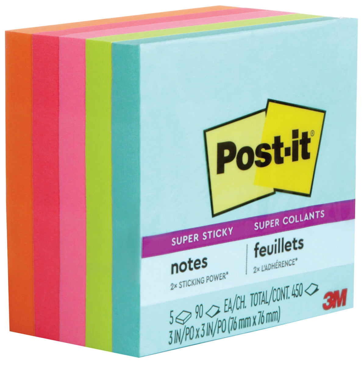 Post-it® Notes Post-it® Original Cubes, 3" x 3", Pastels Collection, 400 Sheets/Cube