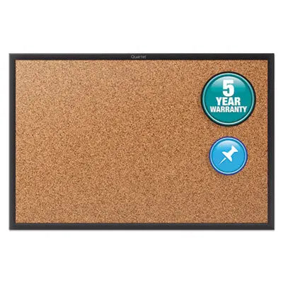 QUARTET MFG. Classic Series Cork Bulletin Board, 36 x 24, Tan Surface, Black Aluminum Frame Flipcost Flipcost