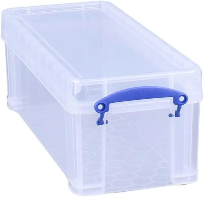 Snap-Lid CD/DVD Storage Bin, 1.72 gal, 7.13" x 17.25" x 6.25", Clear/Blue