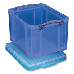 Really Useful Box® Snap-Lid Storage Bin Transparent Blue, 14" x 18" x 12.25" Flipcost Flipcost