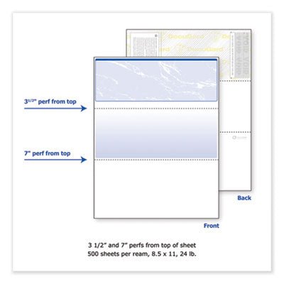 DocuGard™ Security Business Checks Features,11  8.5 x 11, Blue Marble Top, 500/Ream Flipcost Flipcost