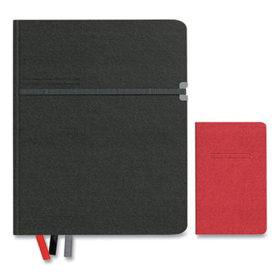 TRU RED™ Large Mastery Journal with Pockets, 1-Subject, Narrow Rule, Black/Red Cover, (192) 10 x 8 Sheets Flipcost Flipcost