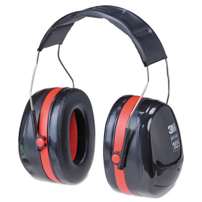 3M™ PELTOR OPTIME 105 High Performance Ear Muffs H10A, 30 dB NRR, Black/Red Flipcost Flipcost