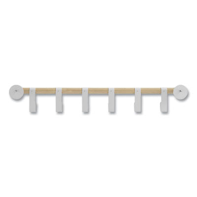 Resi Coat White Coat Wall Rack, 6 Hook, 36.25w x 4.25d x 6h Flipcost Flipcost