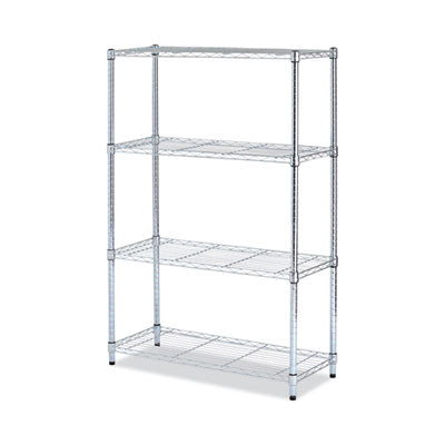 Residential Wire Shelving, Four-Shelf, 36w x 14d x 54h, Silver Flipcost Flipcost