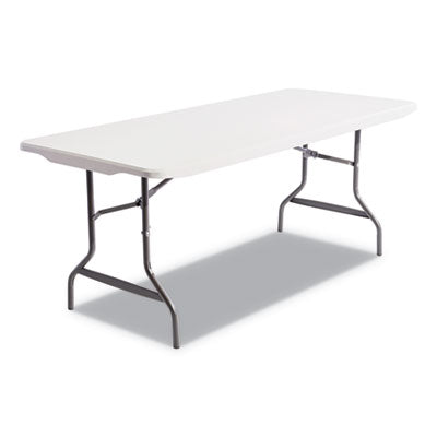 Resin Rectangular Folding Table, Square Edge, 72w x 30d x 29h, Platinum Flipcost Flipcost