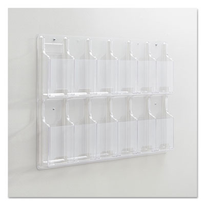 Reveal Clear Literature Displays, 12 Compartments, 30w x 2d x 20.25h, Clear Flipcost Flipcost