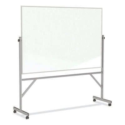 Reversible Magnetic Porcelain Whiteboard with Satin Aluminum Frame, 77.25 x 78.13, White Surface Flipcost Flipcost