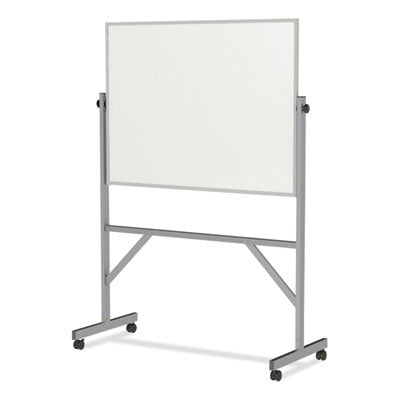 Reversible Magnetic Porcelain Whiteboard, Satin Aluminum Frame, 53.25 x 72.25, White Surface Flipcost Flipcost