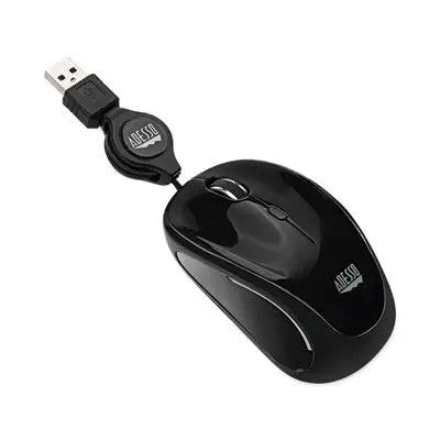ADESSO INC Illuminated Retractable Mouse, USB 2.0, Left/Right Hand Use, Black Flipcost Flipcost