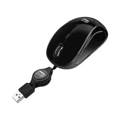 ADESSO INC Illuminated Retractable Mouse, USB 2.0, Left/Right Hand Use, Black Flipcost Flipcost