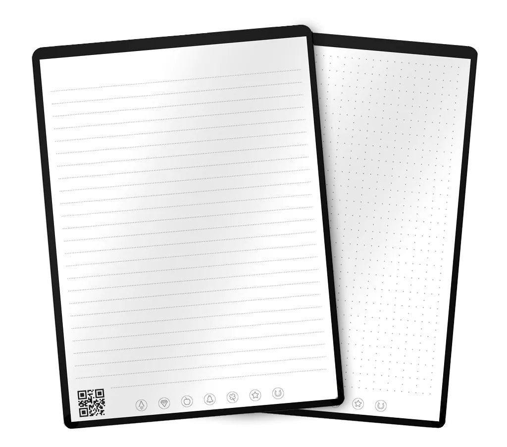 Rocketbook Flip Smart Notepad, Black Cover, Lined/Dot Grid Rule, 6 x 8.8, White, 18 Sheets