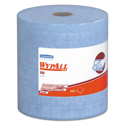 X90 Cloths, Jumbo Roll, 2-Ply, 11.1 x 13.4, Denim Blue, 450/Roll Flipcost Flipcost