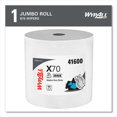 WypAll® X70 Cloths, Jumbo Roll, Perf., 12.4 x 12.2, White, 870 Towels/Roll Flipcost Flipcost