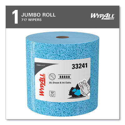 WypAll® , Oil Absorbent Cleaning Cloths, Jumbo Roll, 9.8 x 12.2, Blue, 717/Roll Flipcost Flipcost